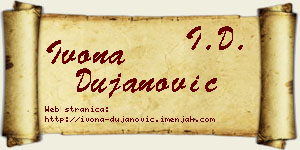 Ivona Dujanović vizit kartica